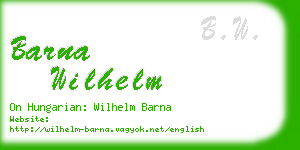 barna wilhelm business card